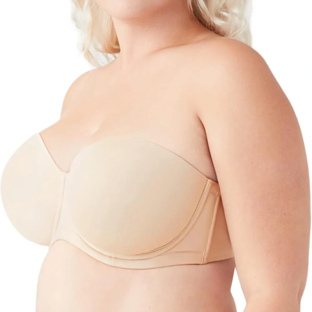 Wacoal Tan Seamless Strapless Bra with Sweetheart Neckline - Picture 3 of 16